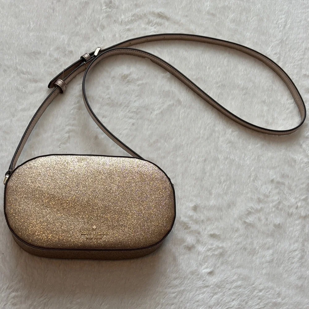 Kate Spade Gold Glitter Small Crossbody Bag - Picture 2 of 11